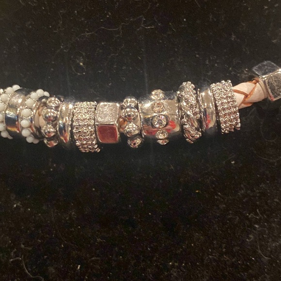 Silver Tone and Braided Cord Necklace - Picture 2 of 5